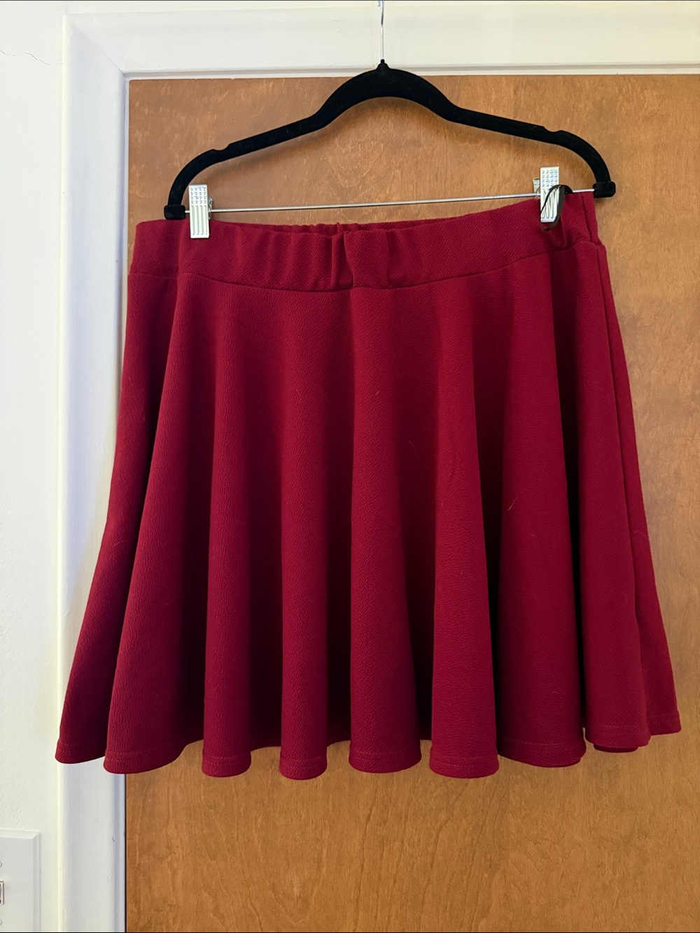 SHEIN Burgundy Circle Skater Skirt